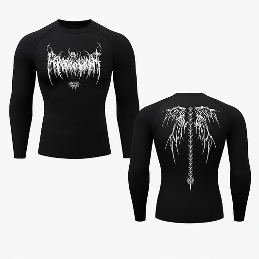 Skeleton wing long sleeve compression shirt
