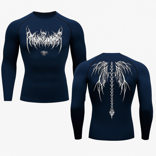 Skeleton wing long sleeve compression shirt